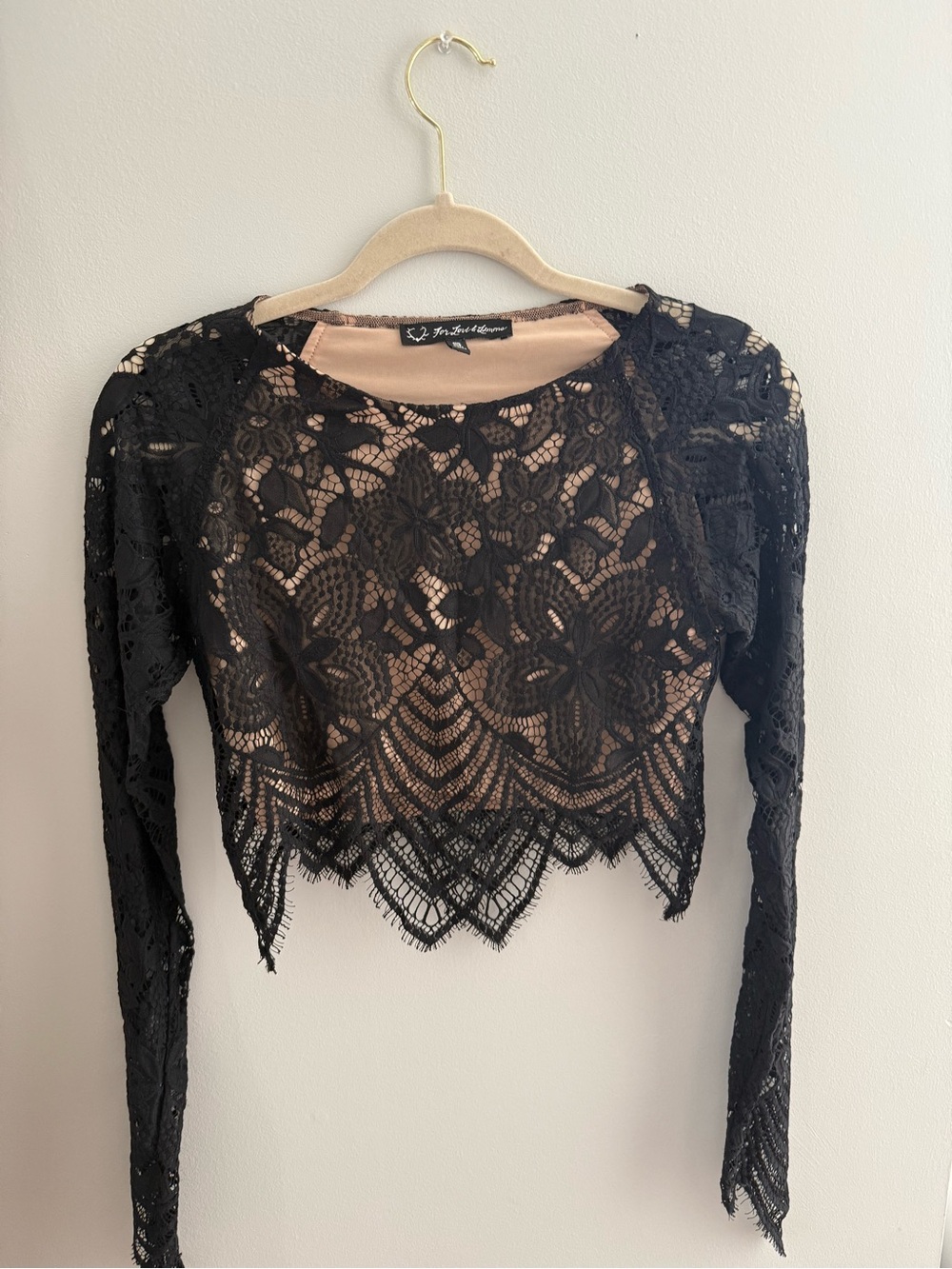 For love and lemons black lace top